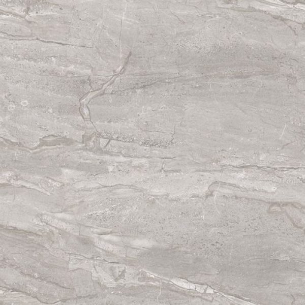 Salerno Grey Gloss Marble Effect Porcelain Floor Tile - 607mm x 607mm Bathroom Floor Tiles