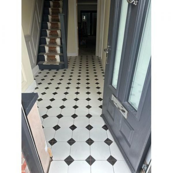 Victorian Black & White Octagonal Floor Tile Kitchen Floor Tiles